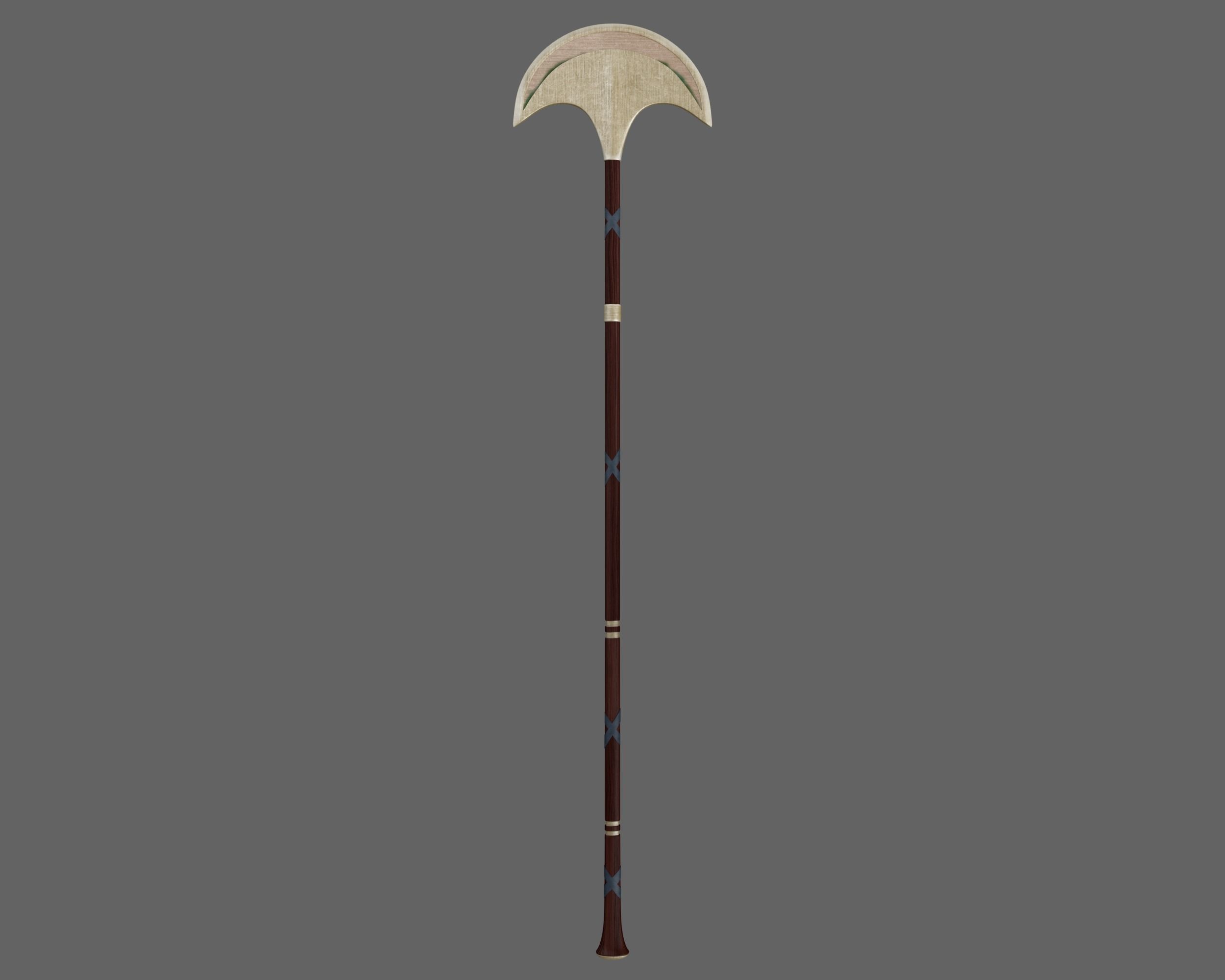 Ancient Egyptian Fan Axe Low-poly 3D model_5