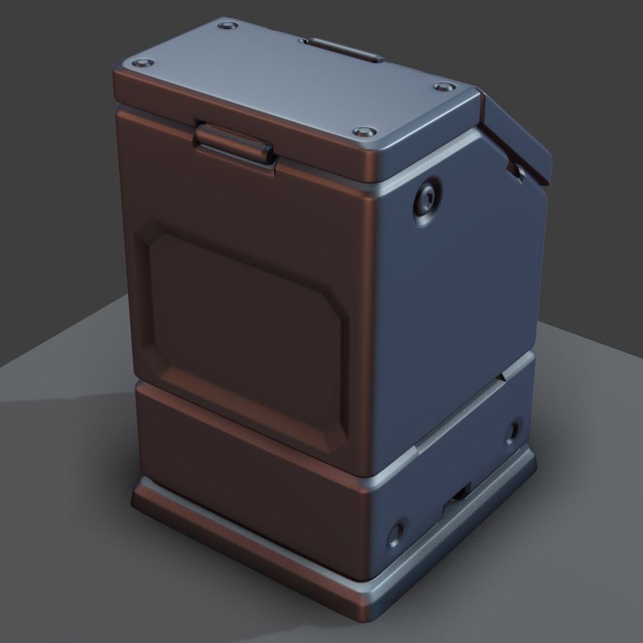 Sci-fi Trash Bucket 3D model_5