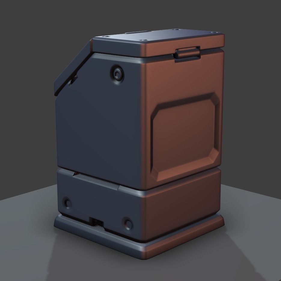 Sci-fi Trash Bucket 3D model_2