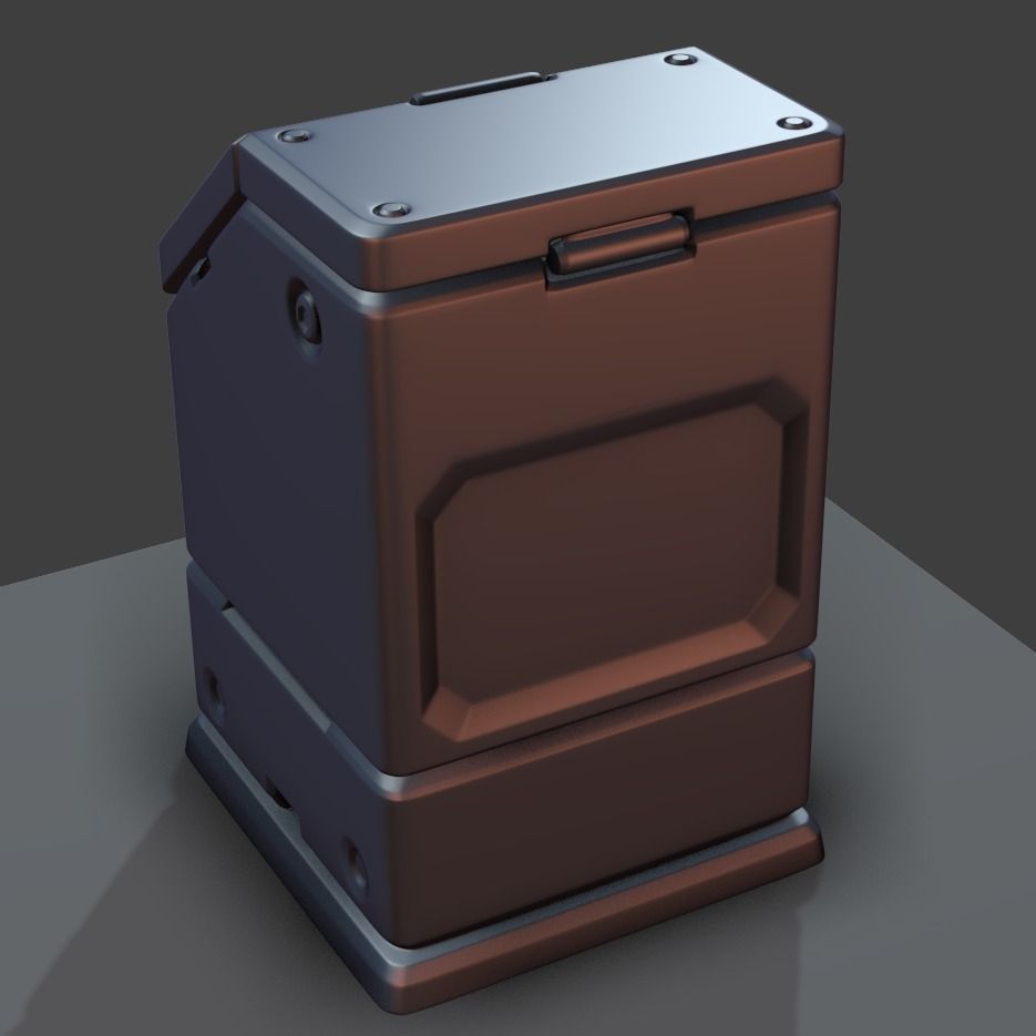 Sci-fi Trash Bucket 3D model_3