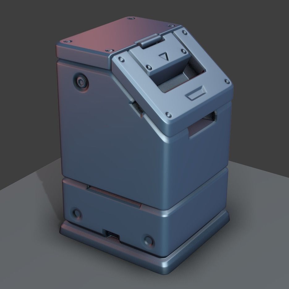 Sci-fi Trash Bucket 3D model_4