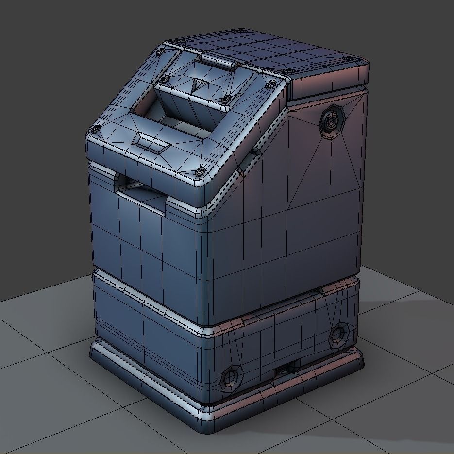 Sci-fi Trash Bucket 3D model_9