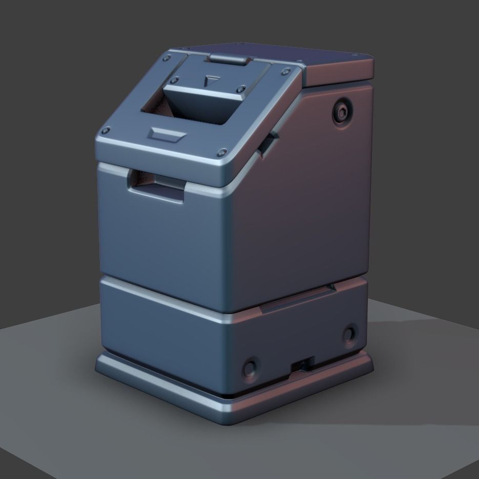 Sci-fi Trash Bucket 3D model_0