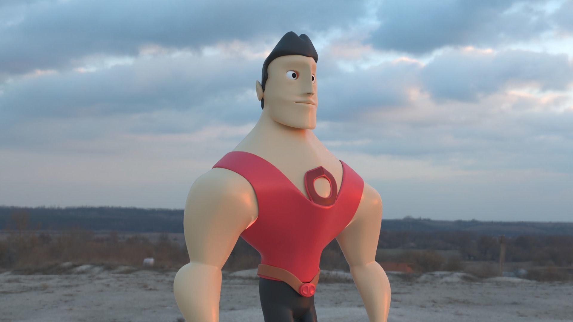 Cute Captain human body Low-poly 3D model_2