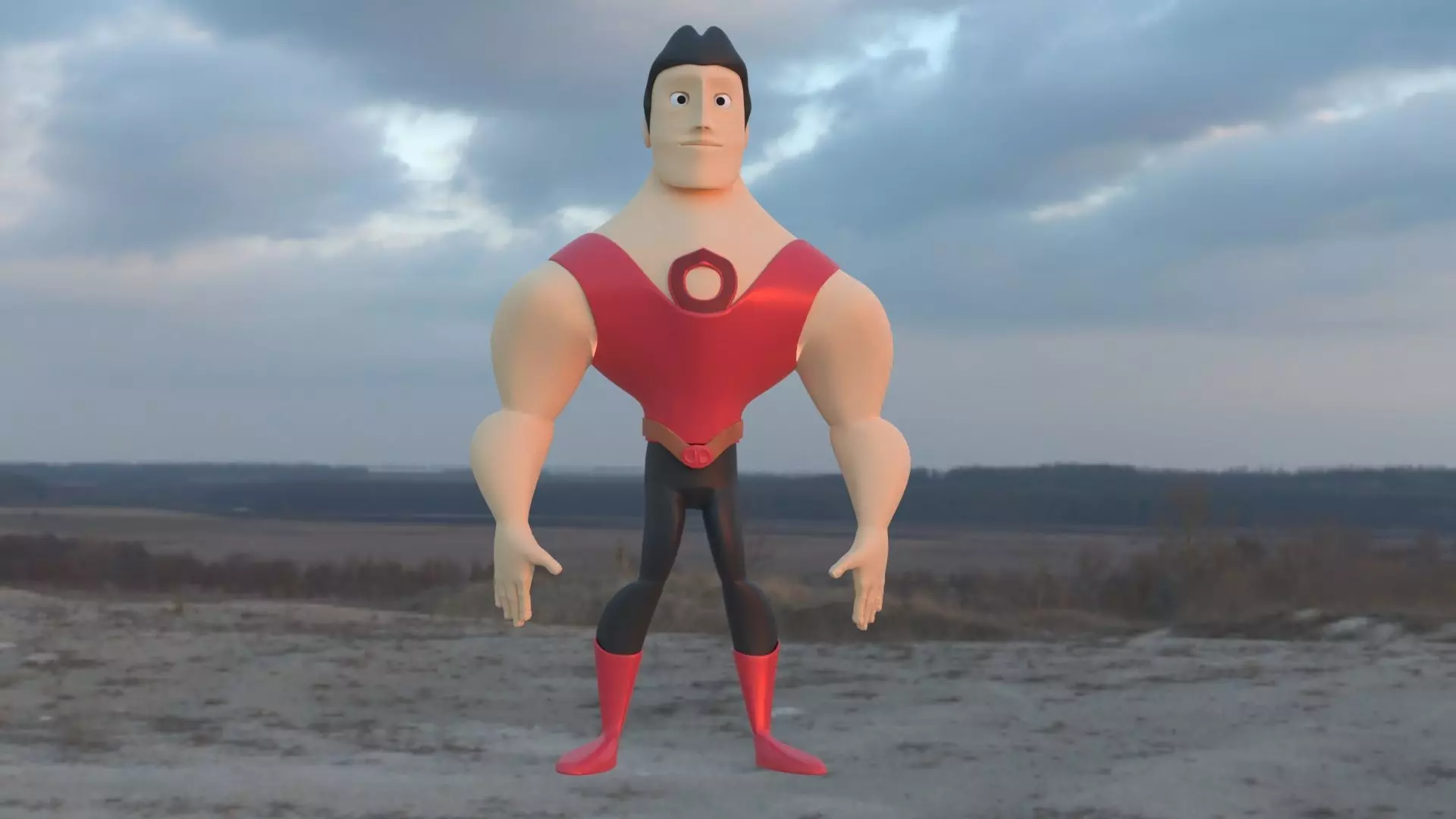 Cute Captain human body Low-poly 3D model_0