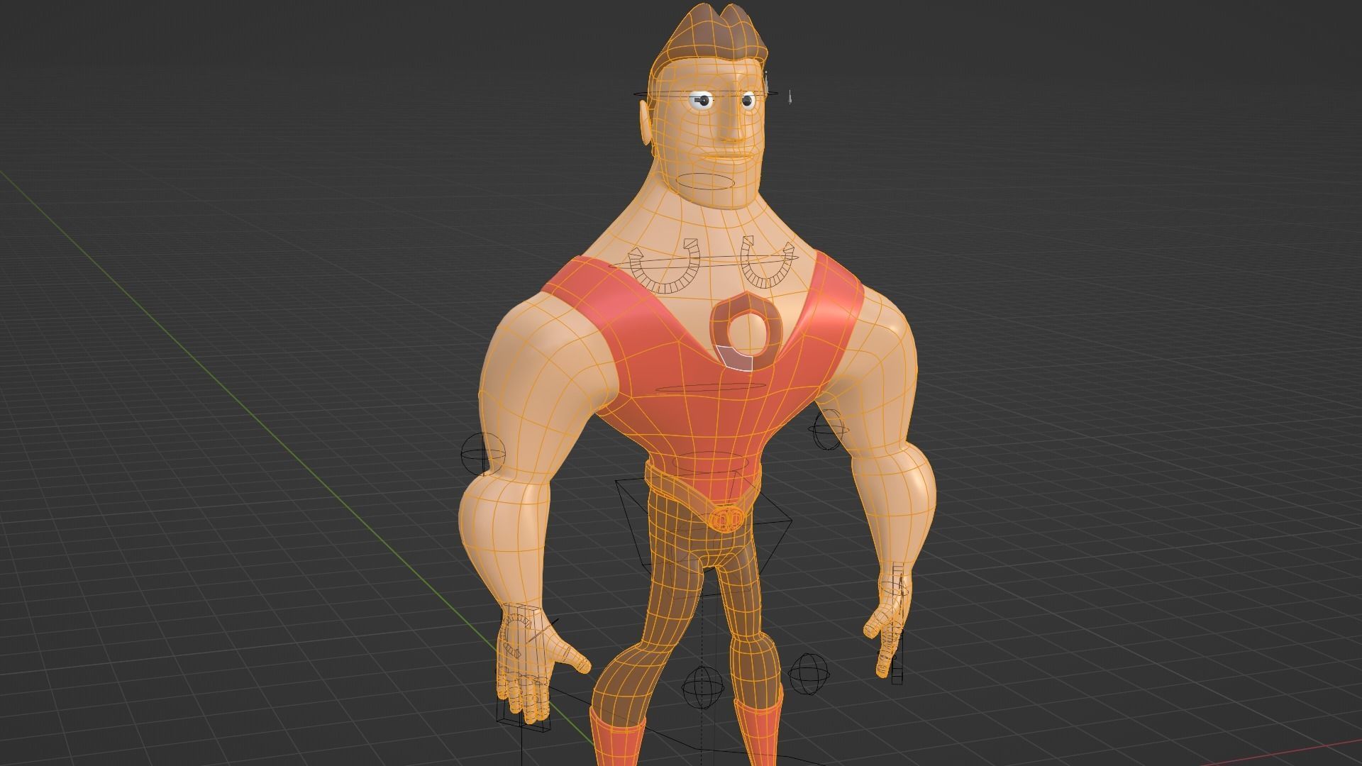 Cute Captain human body Low-poly 3D model_4