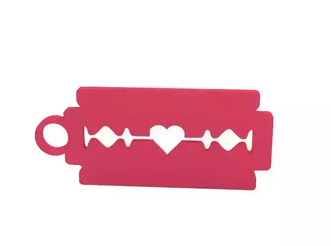 Keychain heart cut out of piece of plastic