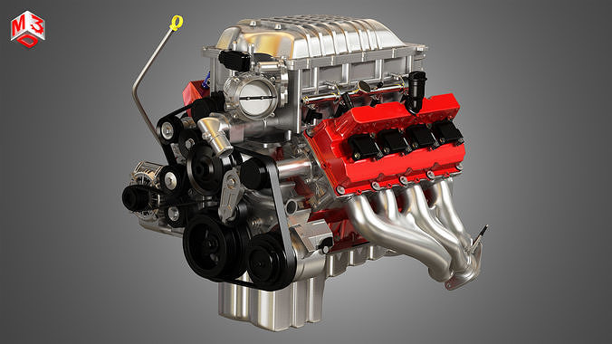 Demon HEMI Engine -  V8 Supercharger Engine 3D model