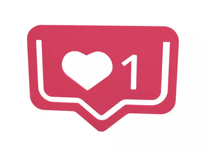 Bookmark social media icon with heart 3D print model_0
