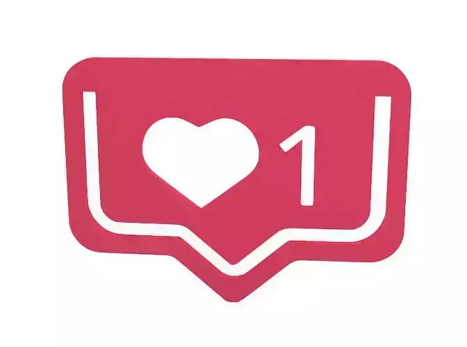 Bookmark social media icon with heart