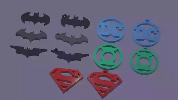 DC Comics Hero logos keycahin-necklace-bracelet printable