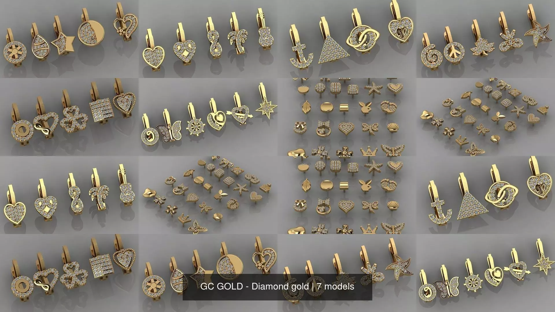 GC GOLD - Diamond gold 3D Model Collection_1