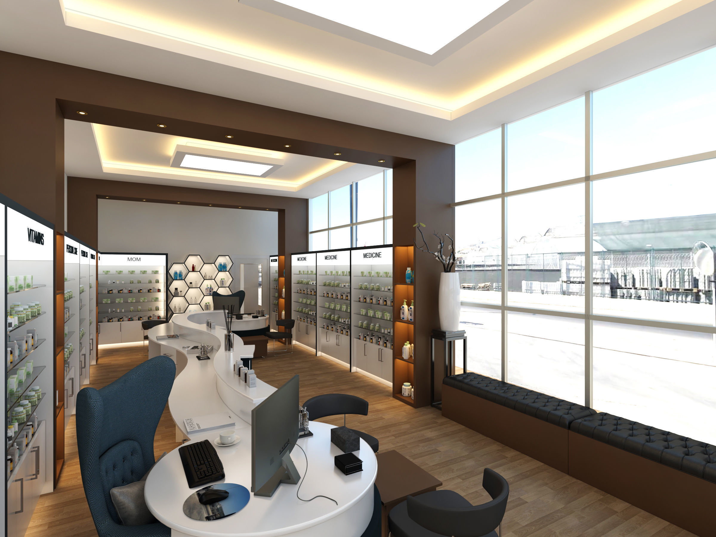 PHARMACY cbd shop interior design 3D model_4