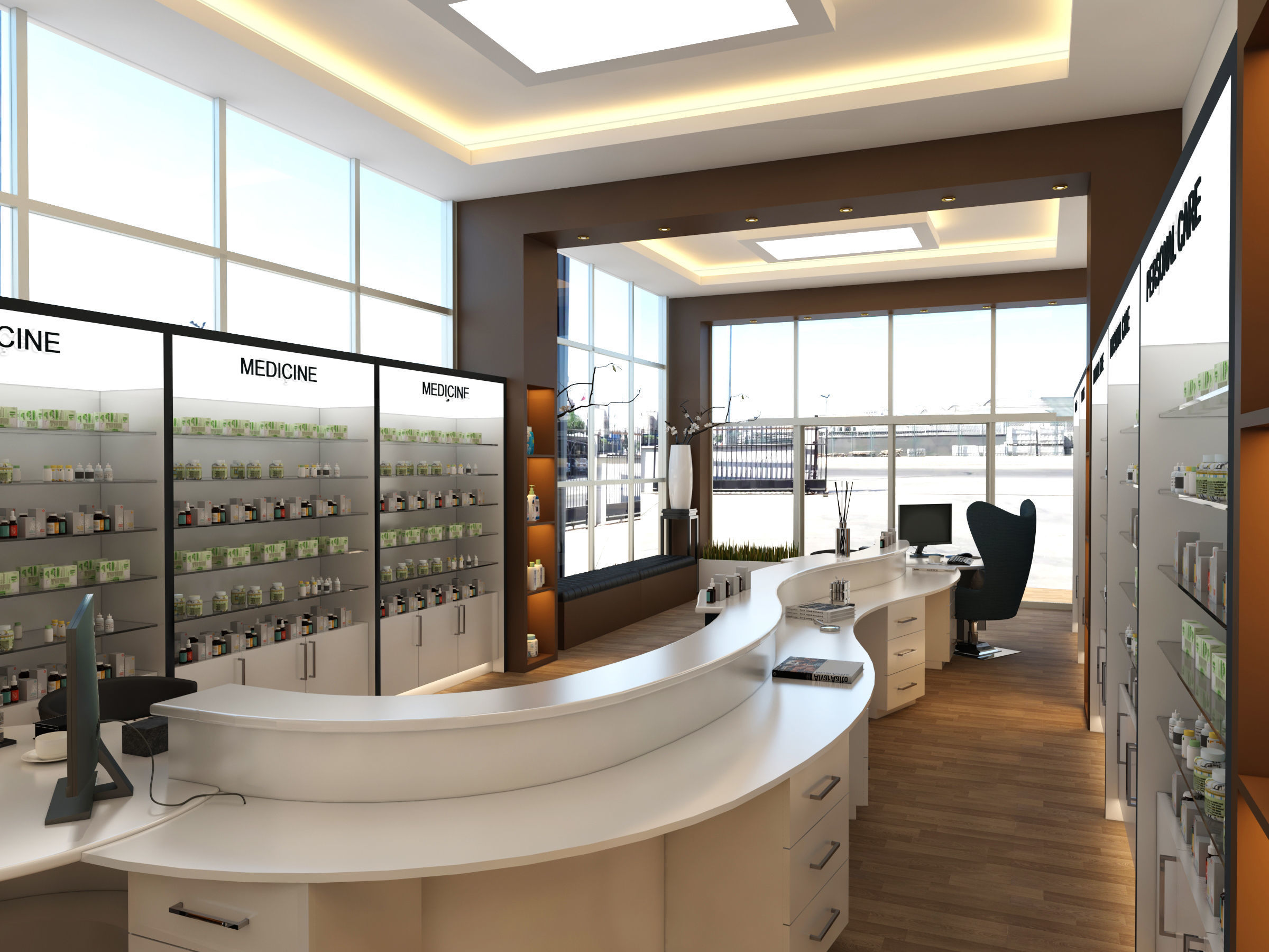 PHARMACY cbd shop interior design 3D model_3