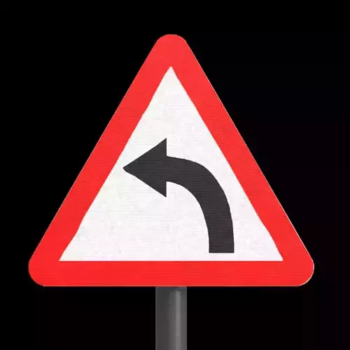 Left hand curve Roadsign