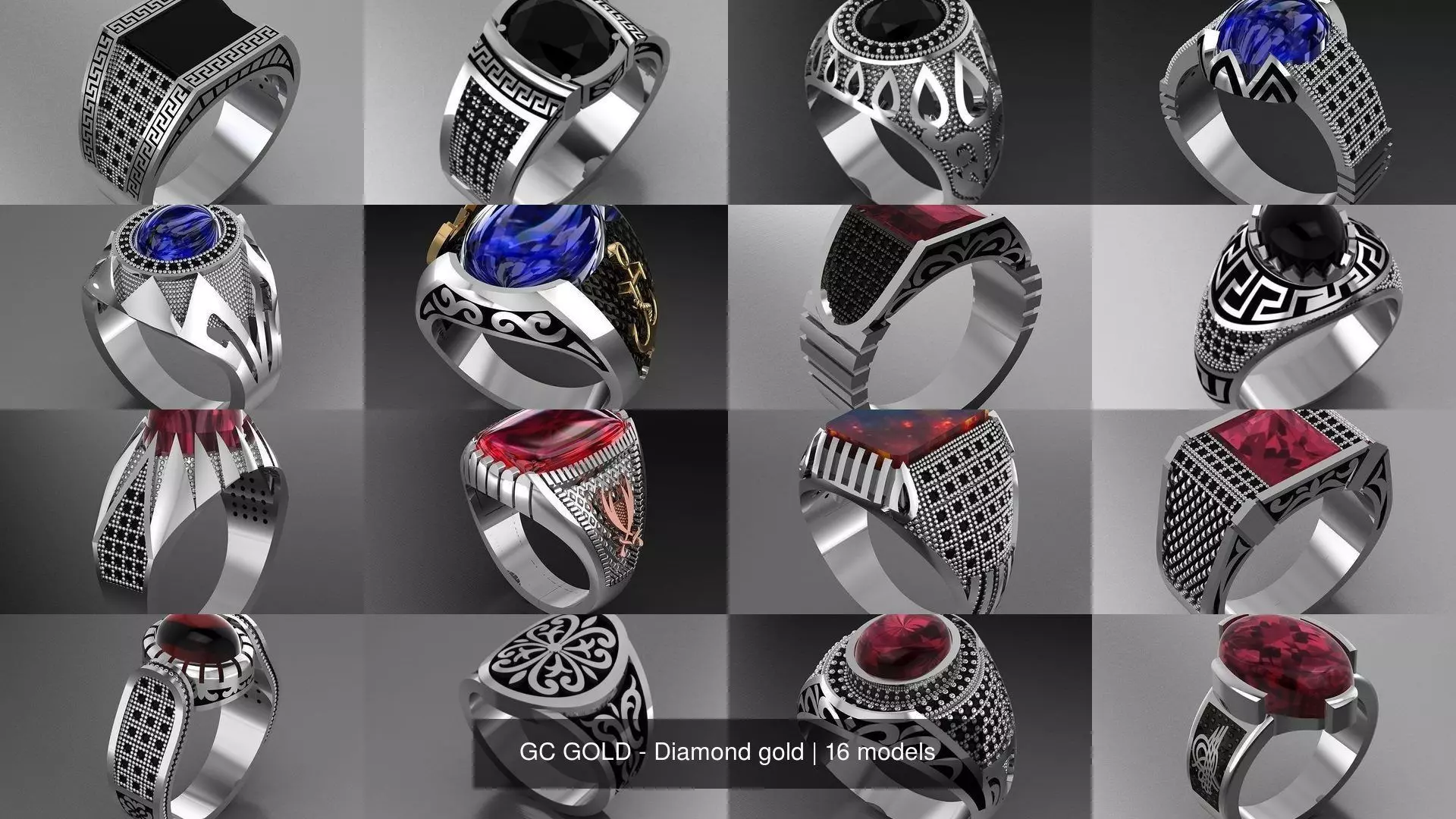 GC GOLD - Diamond gold 3D Model Collection_0