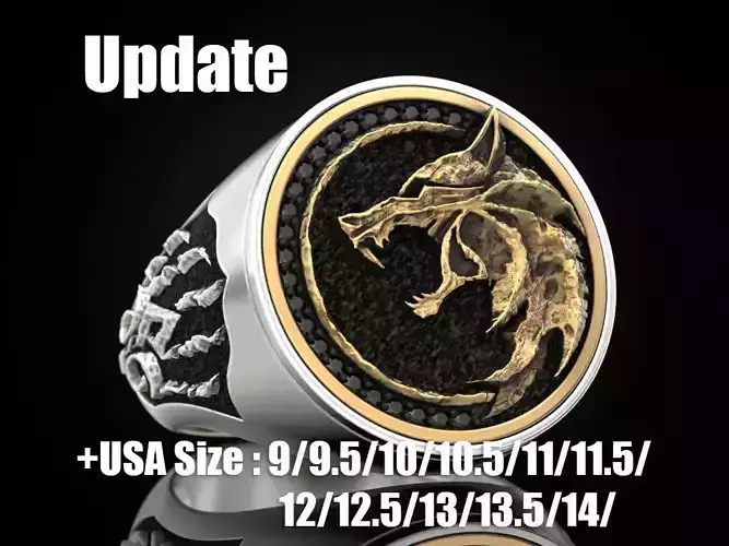 Wolf witcher ring 3D print model