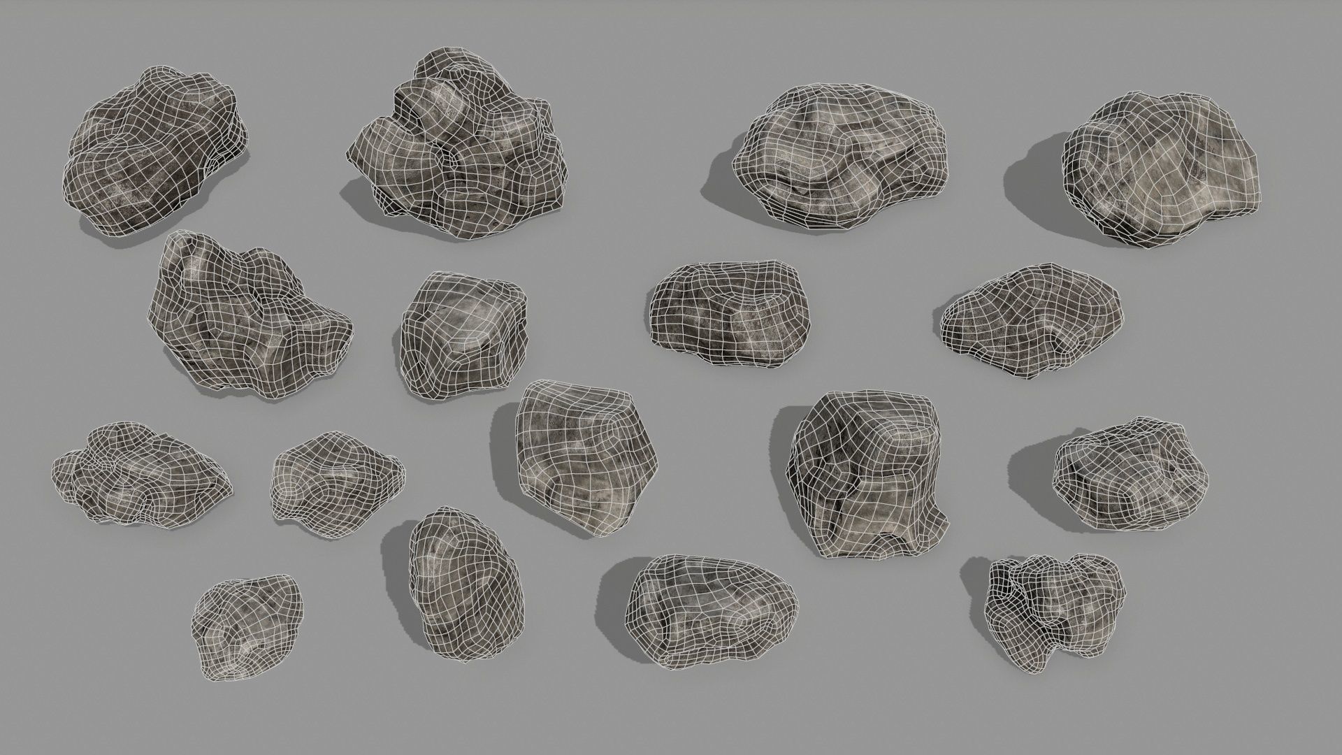 Rock Set Low-poly 3D model_18
