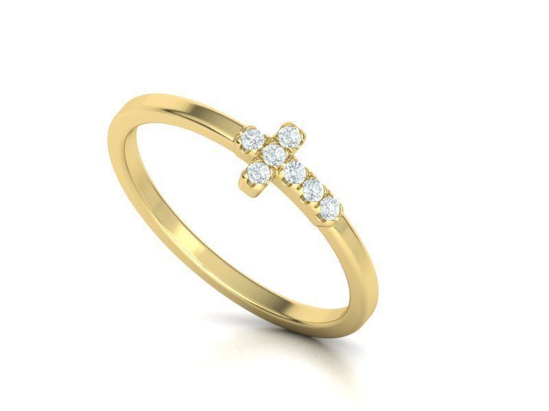 Cross Ring French Pave Setting ring 3dmodel 3D print model 3D print model_10