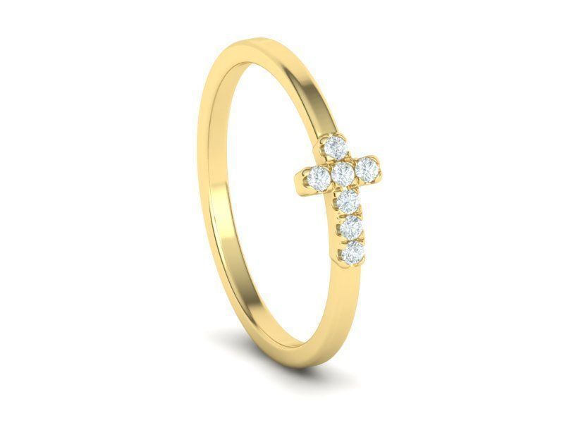 Cross Ring French Pave Setting ring 3dmodel 3D print model 3D print model_15