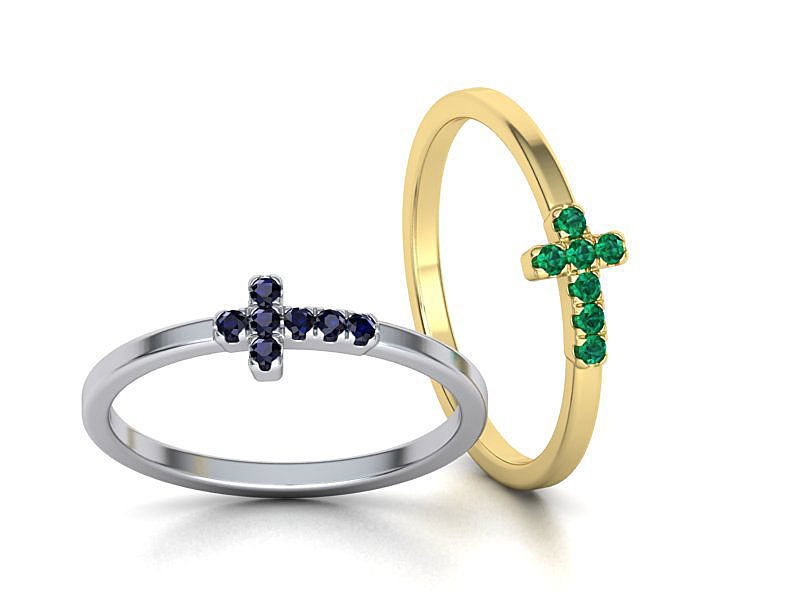 Cross Ring French Pave Setting ring 3dmodel 3D print model 3D print model_1