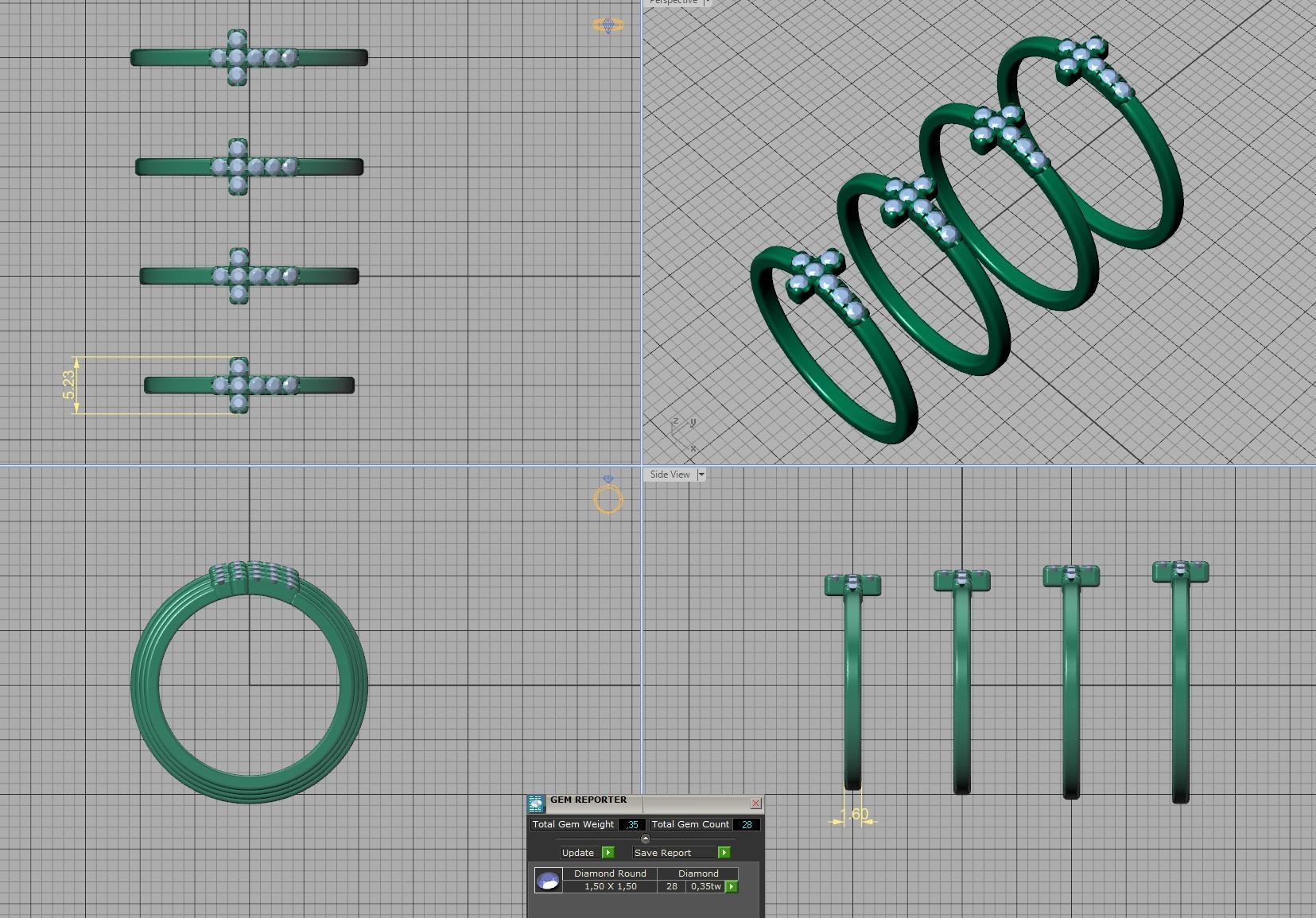 Cross Ring French Pave Setting ring 3dmodel 3D print model 3D print model_3