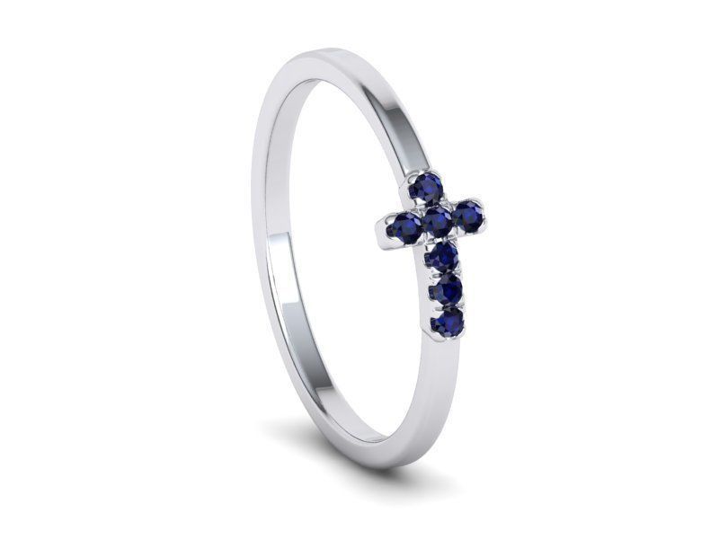 Cross Ring French Pave Setting ring 3dmodel 3D print model 3D print model_17