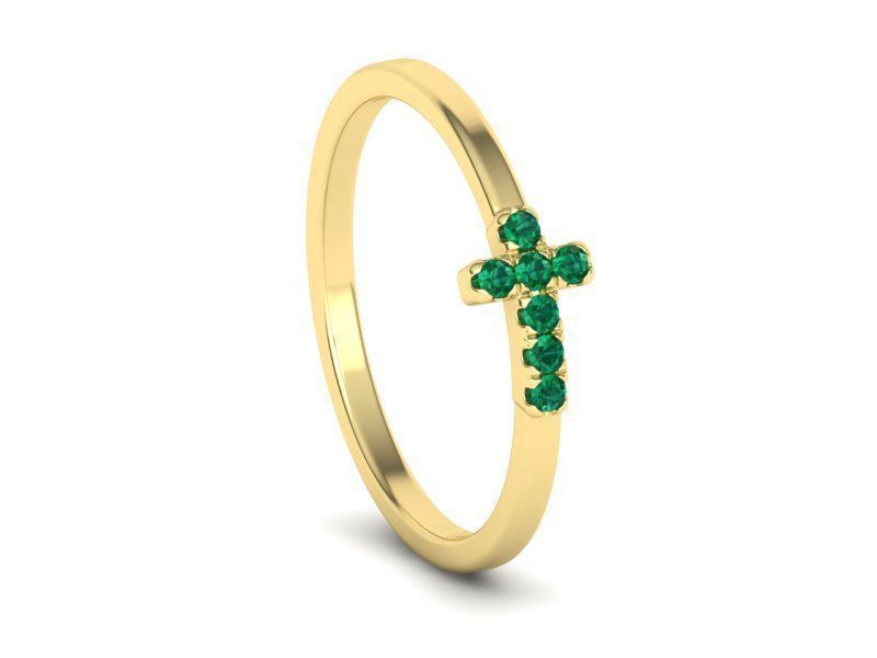 Cross Ring French Pave Setting ring 3dmodel 3D print model 3D print model_16