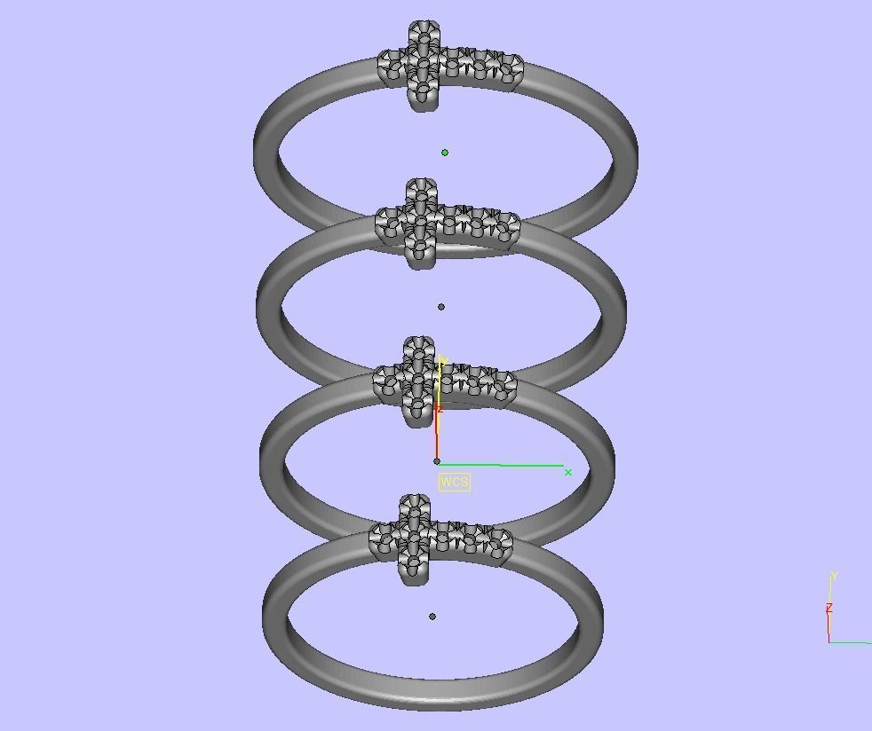 Cross Ring French Pave Setting ring 3dmodel 3D print model 3D print model_5