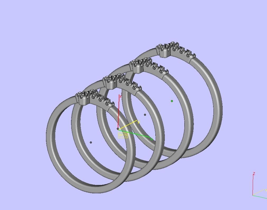 Cross Ring French Pave Setting ring 3dmodel 3D print model 3D print model_4