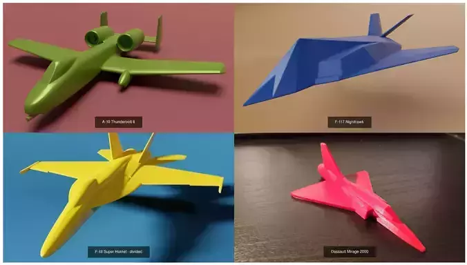 Printable jet planes 3D Model Collection