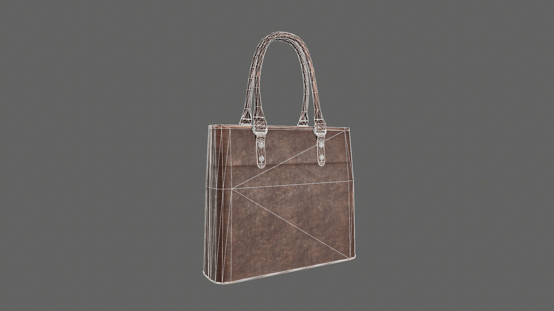 Leather Hand Bag Game-Ready Low-poly 3D model_14