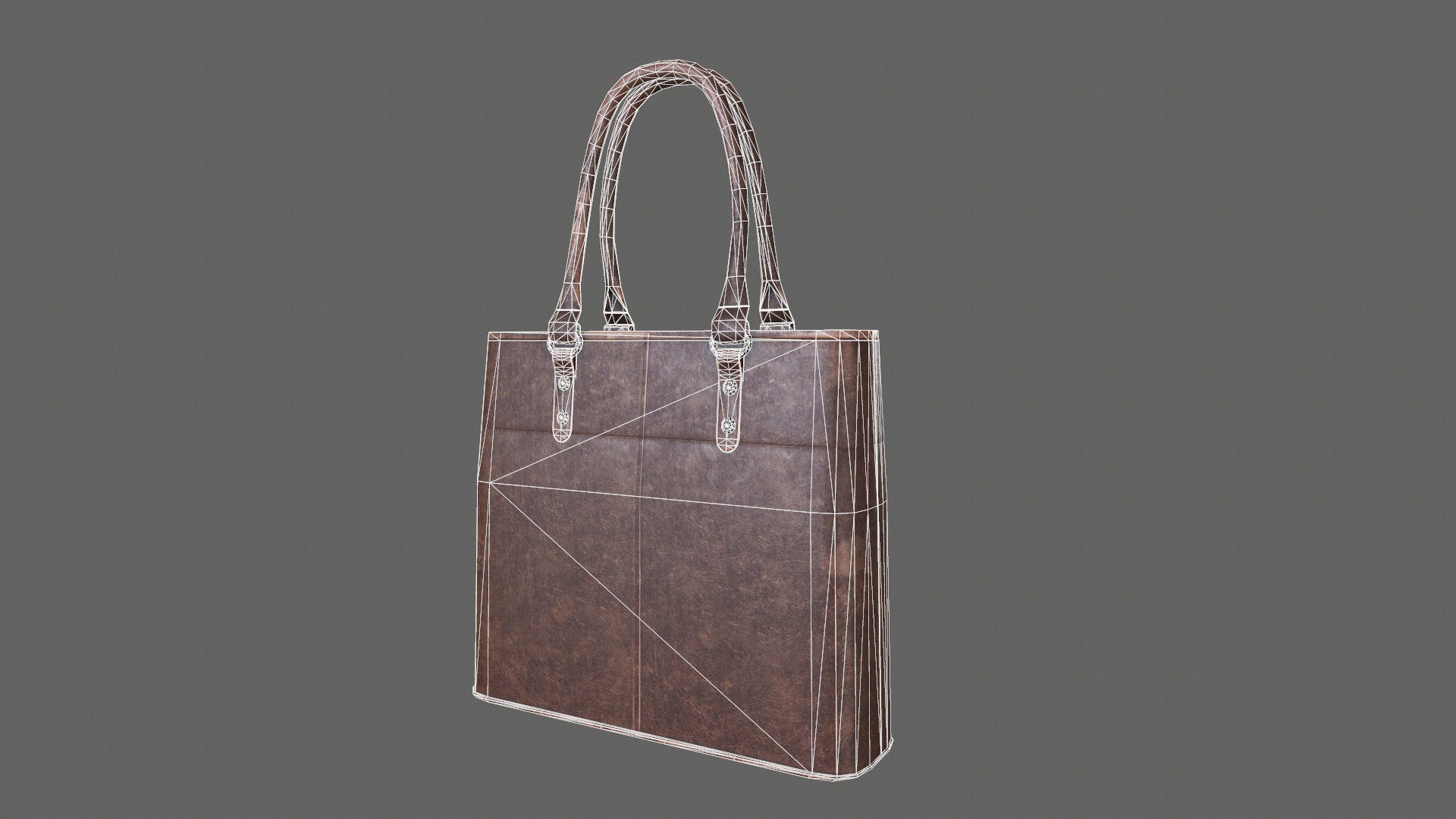 Leather Hand Bag Game-Ready Low-poly 3D model_12
