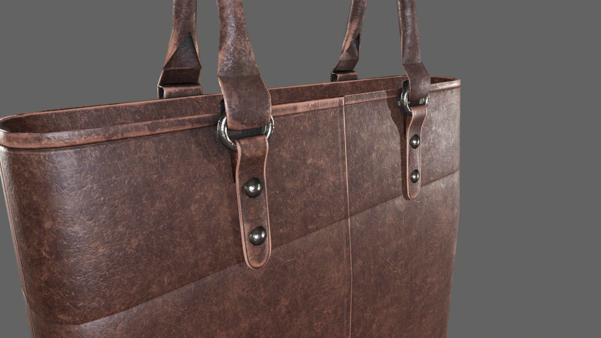 Leather Hand Bag Game-Ready Low-poly 3D model_4