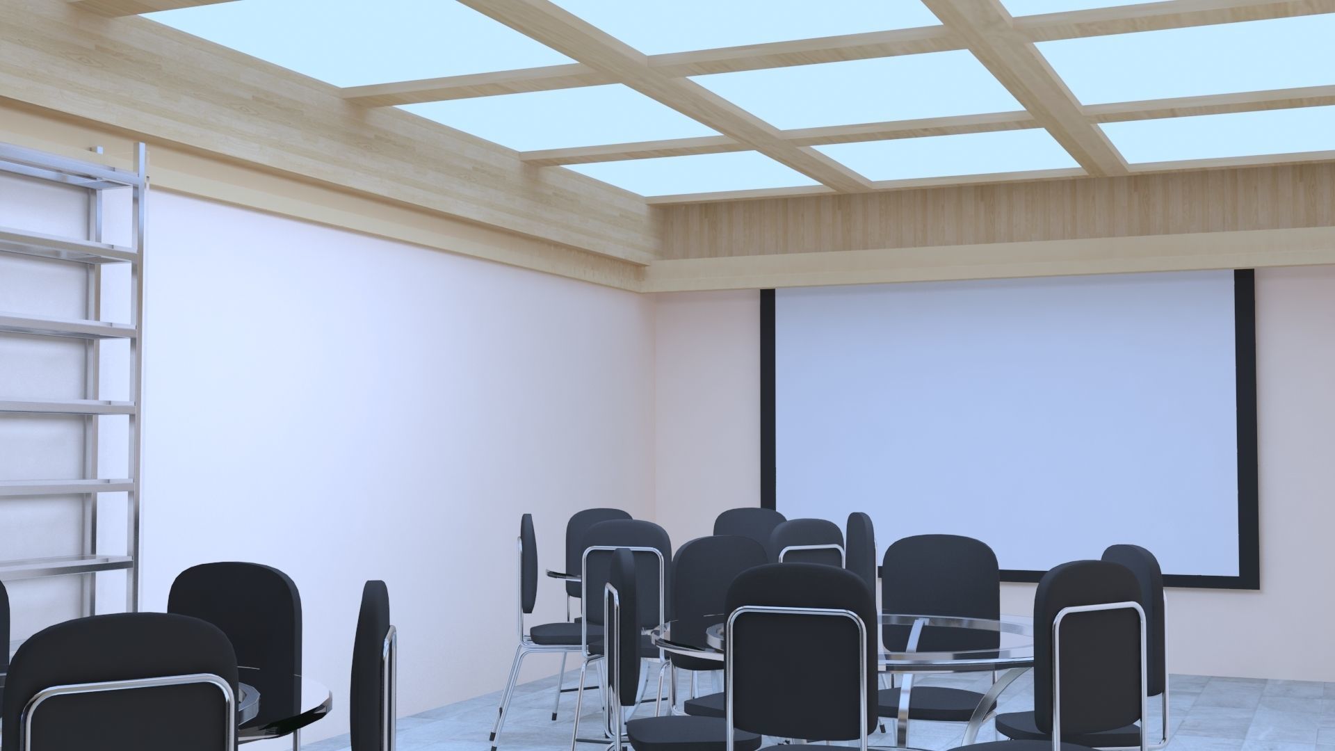 Reading Room Low-poly 3D model_4