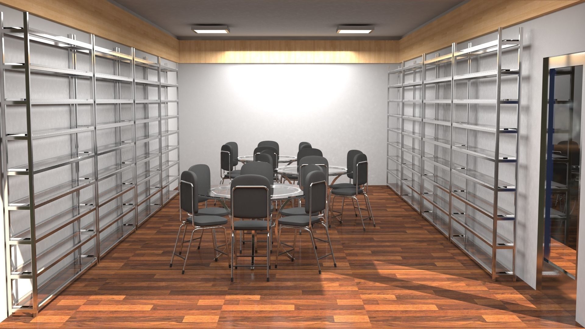 Reading Room Low-poly 3D model_2