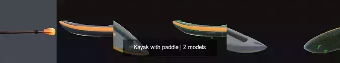 Kayak with paddle 3D Model Collection
