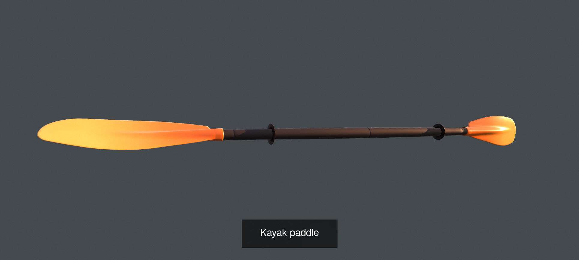 Kayak with paddle 3D Model Collection_2