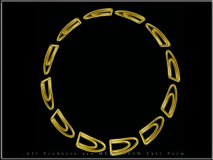Half Circle Metal Chain Rings - Dozen - Round Low-poly 3D model_3