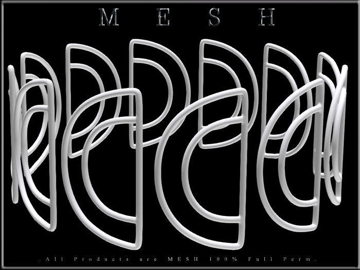 Half Circle Metal Chain Rings - Dozen - Round Low-poly 3D model_6