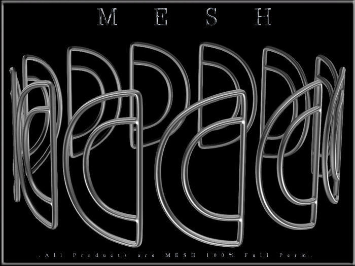 Half Circle Metal Chain Rings - Dozen - Round Low-poly 3D model_8