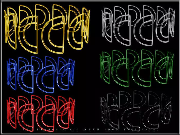 Half Circle Metal Chain Rings - Dozen - Round Low-poly 3D model_0