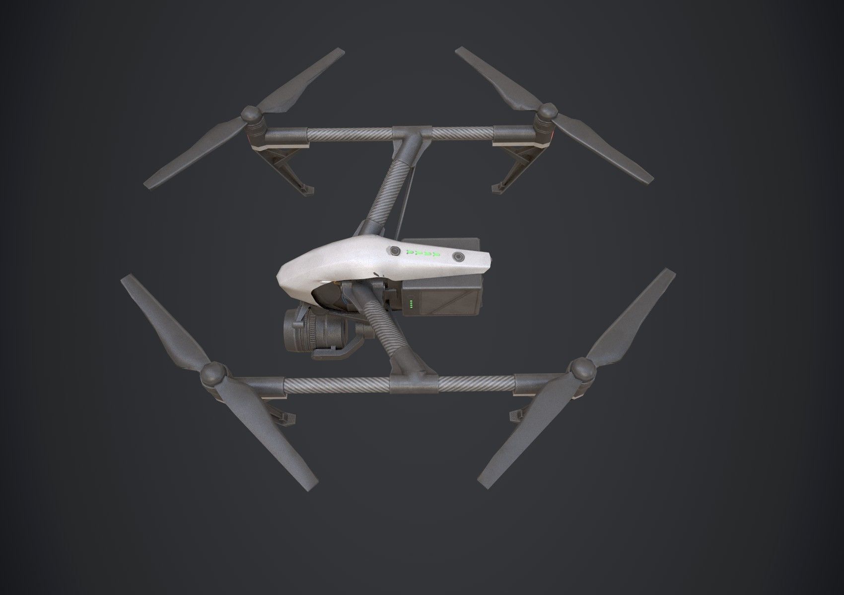 Drone DJI Inspired Low-poly 3D model_8