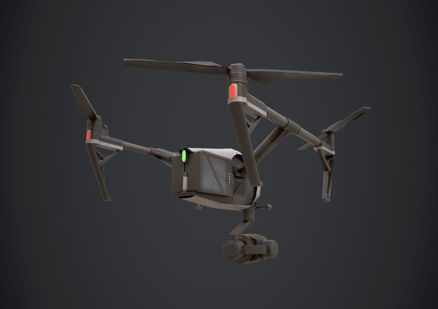 Drone DJI Inspired Low-poly 3D model_3