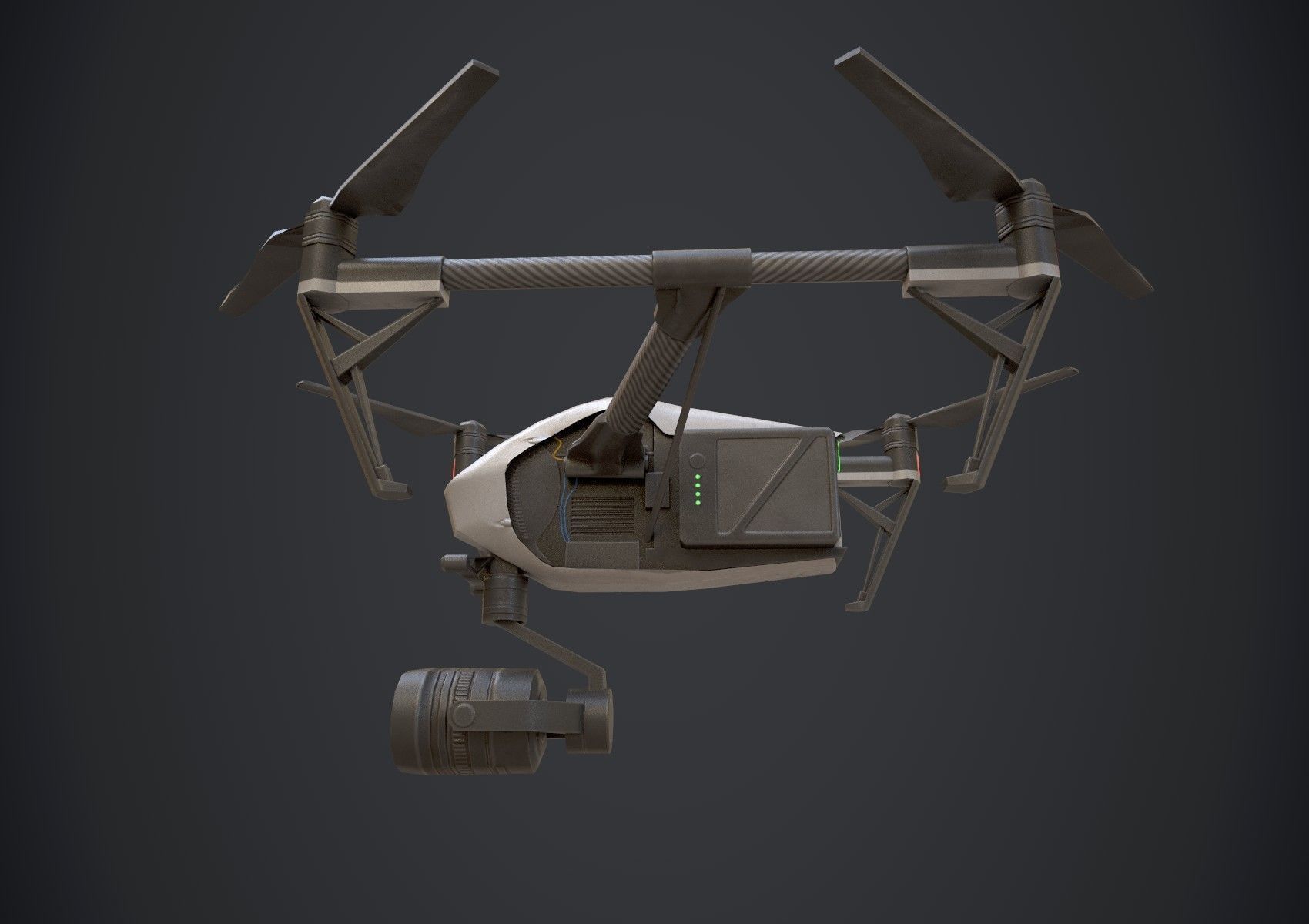 Drone DJI Inspired Low-poly 3D model_1