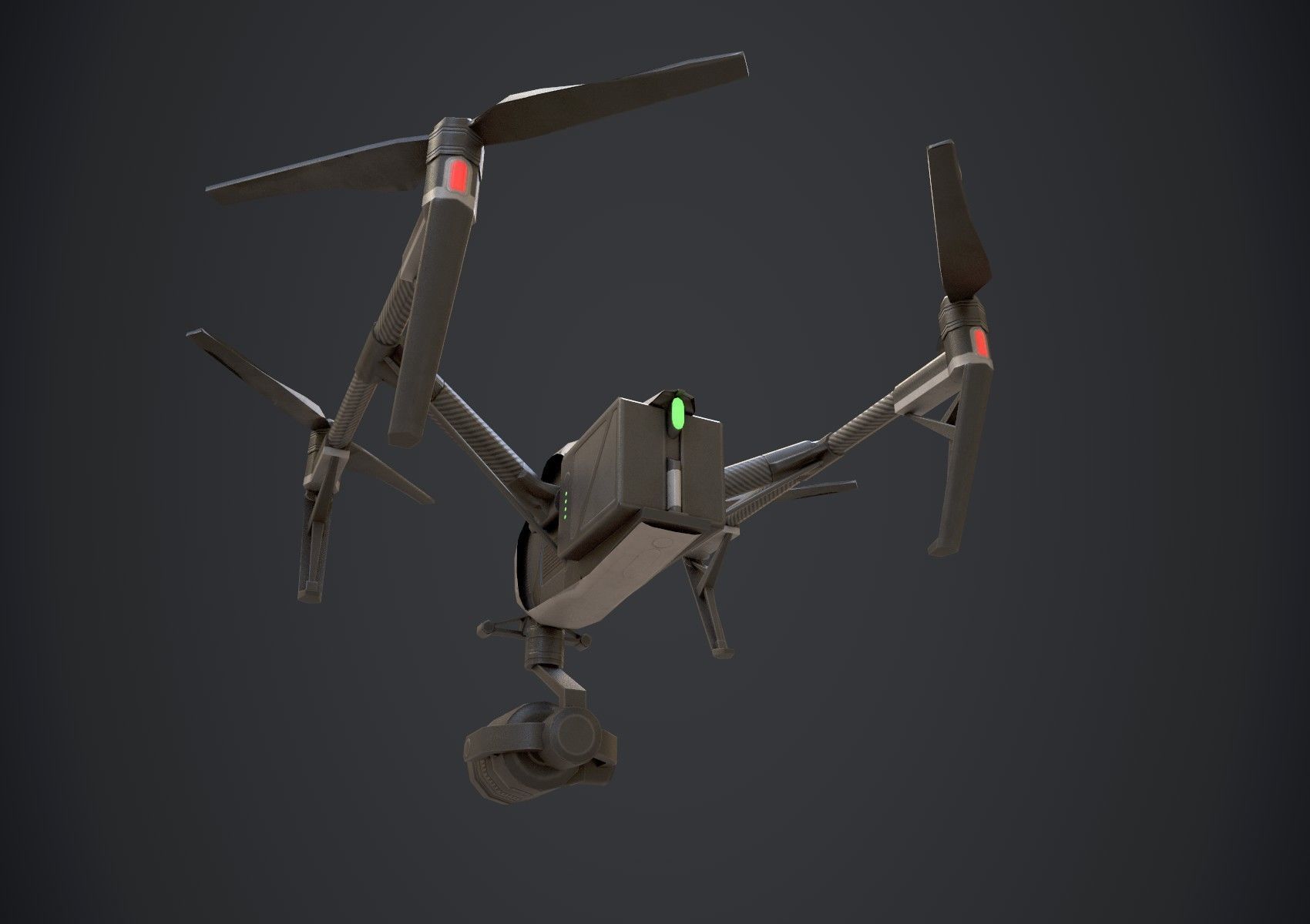 Drone DJI Inspired Low-poly 3D model_2
