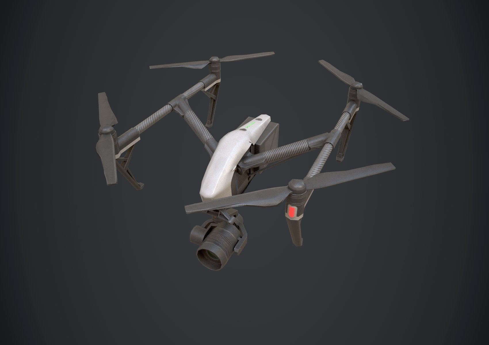 Drone DJI Inspired Low-poly 3D model_7