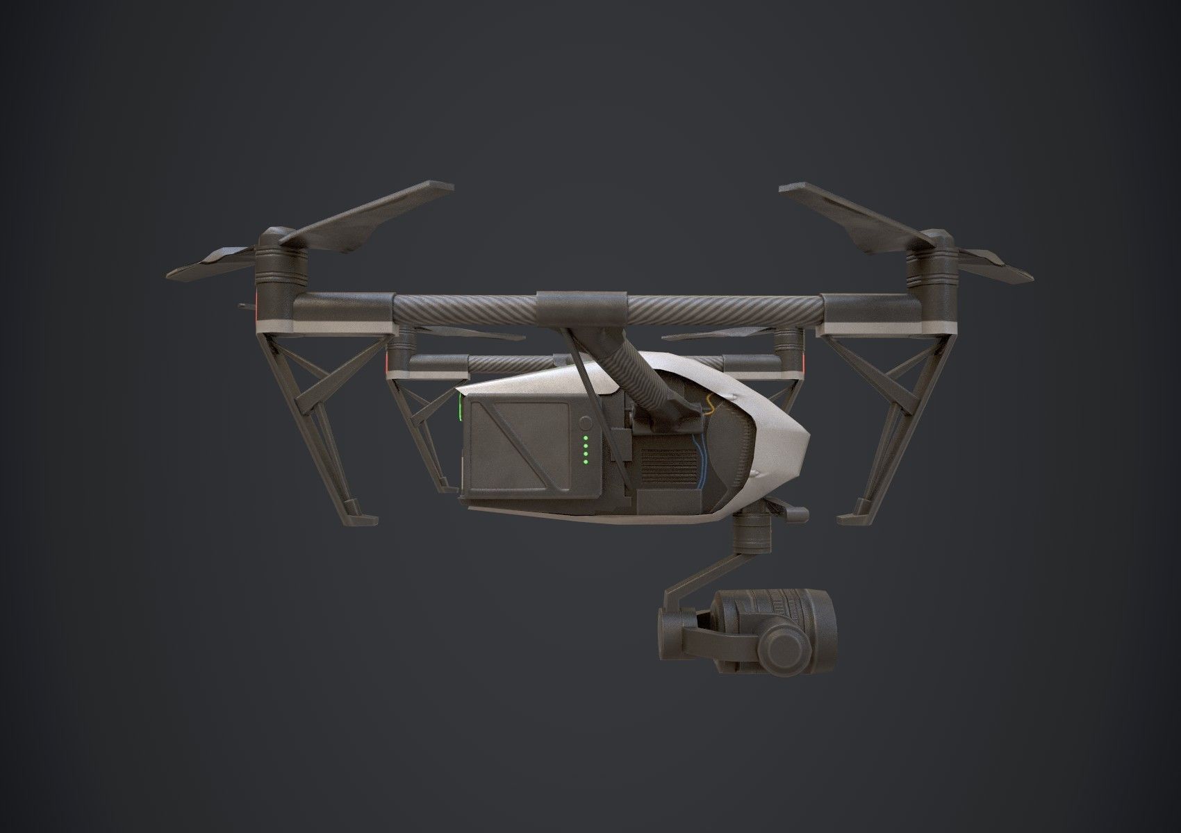 Drone DJI Inspired Low-poly 3D model_4