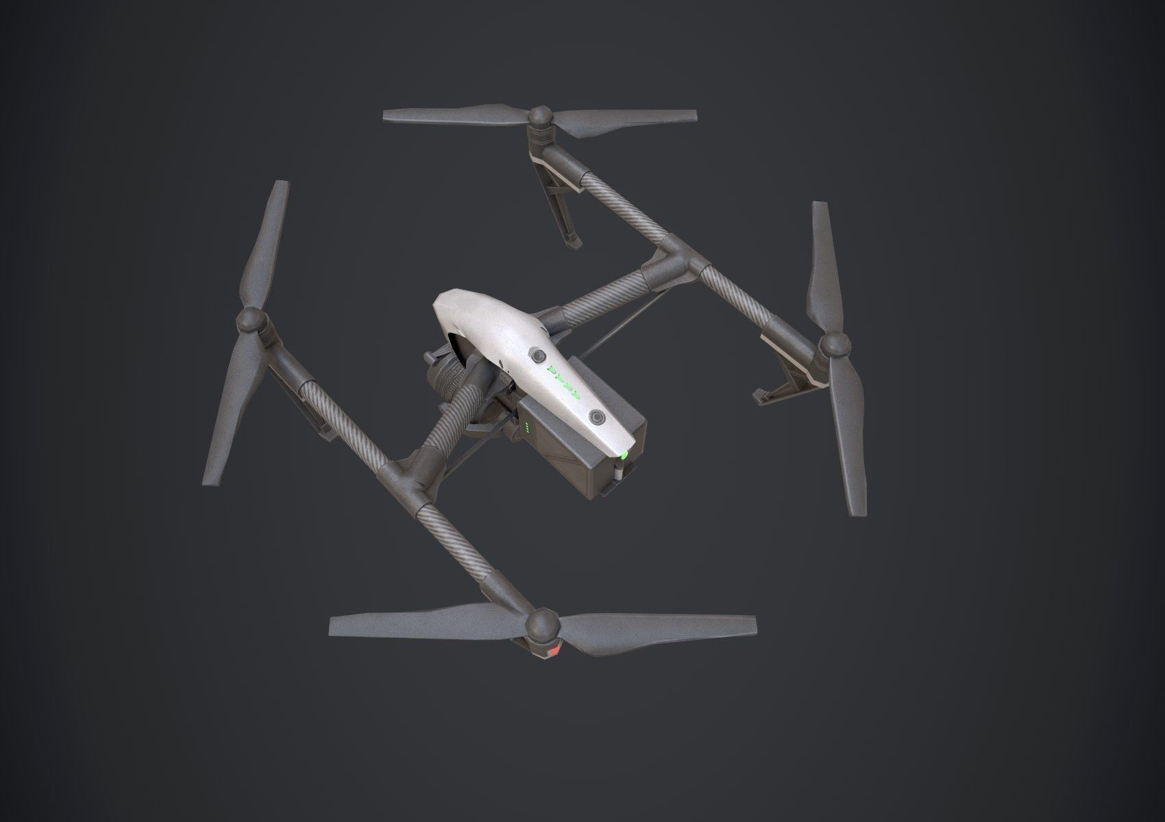 Drone DJI Inspired Low-poly 3D model_9