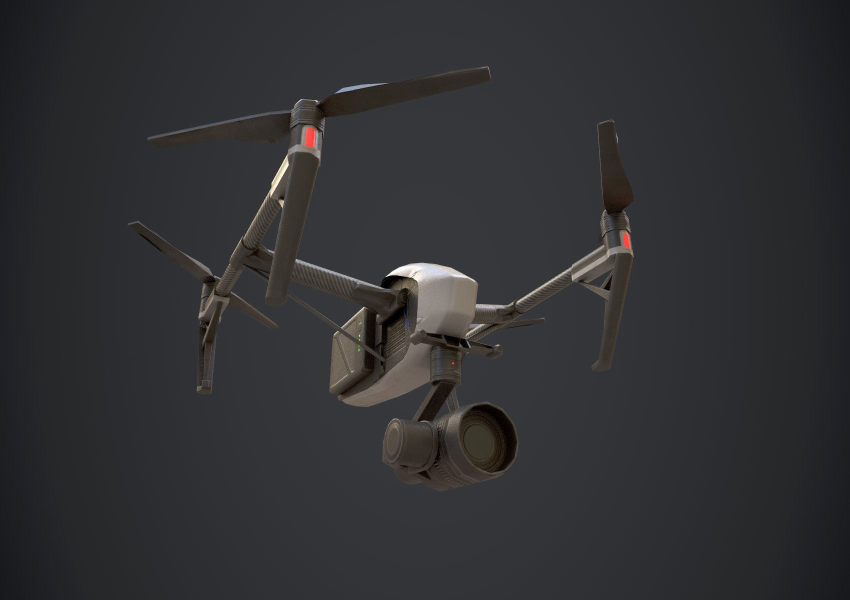 Drone DJI Inspired Low-poly 3D model_5